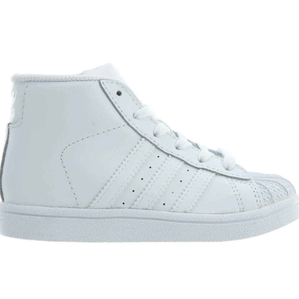 NEW Adidas Pro Model INF Baby Toddler Size 9K White HighTop Sneakers IN BOX $55 - Picture 2 of 8